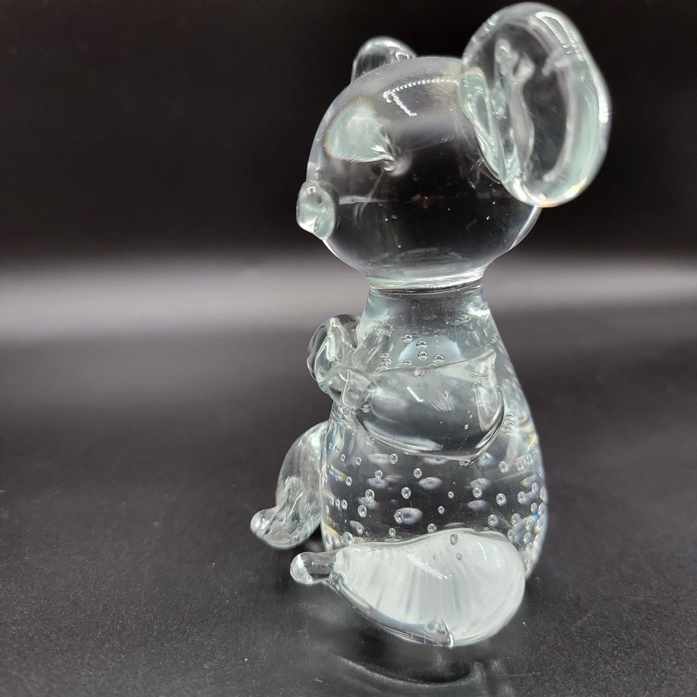 Koala Bear Clear Art Glass Paperweight Figurine 4.25" x 3" Bubbles - Picture 2 of 8